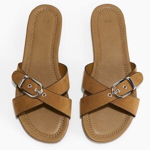 H&M CROSSOVER-STRAP SANDALS Beige Size 9